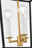 Visual Comfort Studio - KSC1183MBK - Three Light Lantern - Carlyle - Midnight Black | Burnished Brass