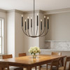 Visual Comfort Studio - EC1198AI - Eight Light Chandelier - Lois - Aged Iron | Aged Iron