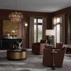 Uttermost - 53112 - Swivel Chair - Tisdell - Canyon And Blush With Accents Of Navy