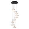 Hubbardton Forge - 131147-SKT-STND-10-GS0818 - Clouds 9-Light Pendant - Clouds - Black