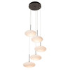 Hubbardton Forge - 131146-SKT-STND-07-GS0818 - Clouds 5-Light Pendant - Clouds - Dark Smoke
