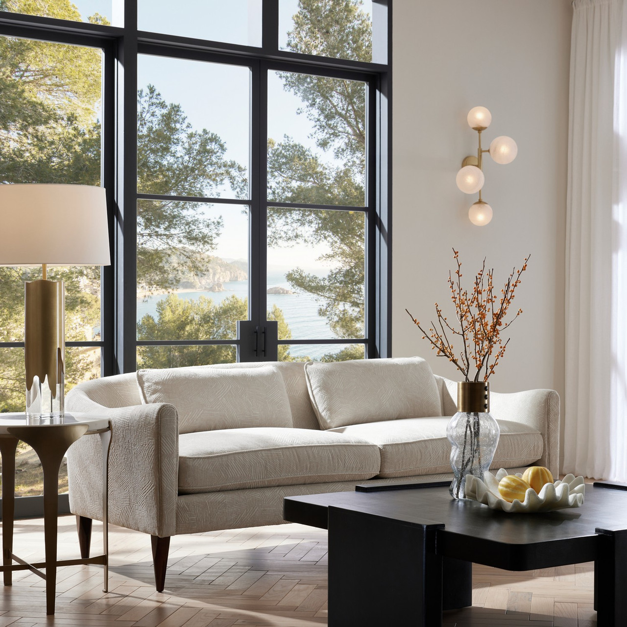 Light Bulbs Etc. - Arteriors Vincent Sofa in Textured Ivory/Dark 