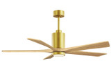 Matthews Fan Company - PA5-BRBR-LM-60 - 60" Ceiling Fan - Patricia-5 - Brushed Brass