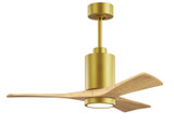 Matthews Fan Company - PA3-BRBR-LM-42 - 42" Ceiling Fan - Patricia-3 - Brushed Brass