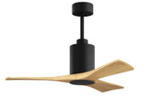 Matthews Fan Company - PA3-BK-LM-42 - 42" Ceiling Fan - Patricia-3 - Matte Black