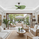 Matthews Fan Company - AKTP-TB-PL - Five Blade Ceiling Fan - Alessandra Tropical - Textured Bronze