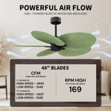 Matthews Fan Company - AKTP-BK-PL - Five Blade Ceiling Fan - Alessandra Tropical - Matte Black