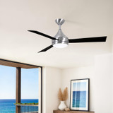 Matthews Fan Company - DA-BS-BK - 52" Ceiling Fan - Donaire - Brushed Stainless