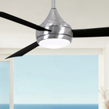 Matthews Fan Company - DA-BS-BK - 52" Ceiling Fan - Donaire - Brushed Stainless