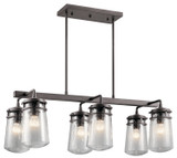 Kichler - 49835AZ - Six Light Outdoor Linear Chandelier - Lyndon - Architectural Bronze