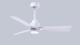 Matthews Fan Company - AKLK-MWH-MWH-42 - 42" Ceiling Fan - Alessandra - LK - Matte White