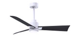 Matthews Fan Company - AKLK-MWH-BK-42 - 42" Ceiling Fan - Alessandra - LK - Matte White