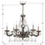 Crystorama - 5026-VB-CL-MWP - Six Light Chandelier - Paris Market - Venetian Bronze