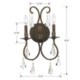 Crystorama - 5012-EB-CL-S - Two Light Wall Sconce - Ashton - English Bronze