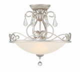 Crystorama - 5010-OS-CL-MWP - Three Light Semi Flush Mount - Ashton - Olde Silver
