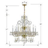 Crystorama - 5008-PB-CL-MWP - Eight Light Chandelier - Traditional Crystal - Polished Brass