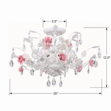 Crystorama - 4850-WW - Six Light Semi Flush Mount - Lola - Wet White