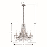 Crystorama - 4476-CH-CL-S - Five Light Mini Chandelier - Maria Theresa - Polished Chrome