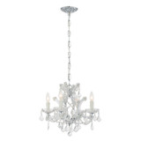 Crystorama - 4474-CH-CL-MWP - Four Light Mini Chandelier - Maria Theresa - Polished Chrome