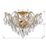 Crystorama - 4457-GA-CL-S - Five Light Flush Mount - Filmore - Antique Gold