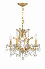 Crystorama - 4454-GA-CL-S - Four Light Mini Chandelier - Filmore - Antique Gold