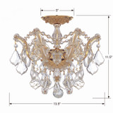 Crystorama - 4430-GD-CL-S - Three Light Semi Flush Mount - Maria Theresa - Gold