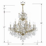 Crystorama - 4412-GD-CL-MWP - 13 Light Chandelier - Maria Theresa - Gold