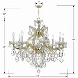Crystorama - 4409-GD-CL-S - Nine Light Chandelier - Maria Theresa - Gold
