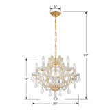 Crystorama - 4405-GD-CL-SAQ - Six Light Mini Chandelier - Maria Theresa - Gold