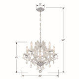Crystorama - 4405-CH-CL-SAQ - Six Light Mini Chandelier - Maria Theresa - Polished Chrome