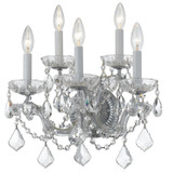 Crystorama - 4404-CH-CL-SAQ - Five Light Wall Sconce - Maria Theresa - Polished Chrome
