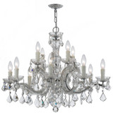 Crystorama - 4379-CH-CL-MWP - 12 Light Chandelier - Maria Theresa - Polished Chrome