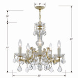 Crystorama - 4376-GD-CL-MWP - Five Light Mini Chandelier - Maria Theresa - Gold