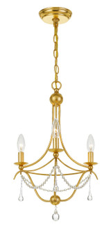 Crystorama - 423-GA - Three Light Mini Chandelier - Metro - Antique Gold