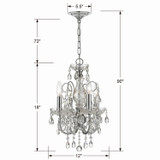 Crystorama - 3224-CH-CL-S - Four Light Mini Chandelier - Imperial - Polished Chrome