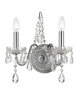 Crystorama - 3222-CH-CL-SAQ - Two Light Wall Sconce - Imperial - Polished Chrome