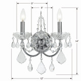 Crystorama - 3222-CH-CL-I - Two Light Wall Sconce - Imperial - Polished Chrome