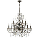 Crystorama - 3029-EB-CL-S - 12 Light Chandelier - Butler - English Bronze