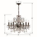 Crystorama - 3028-EB-CL-S - Eight Light Chandelier - Butler - English Bronze