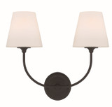 Crystorama - 2442-OP-BF - Two Light Wall Sconce - Sylvan - Black Forged