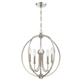 Crystorama - 2247-PN_NOSHADE - Five Light Chandelier - Sylvan - Polished Nickel