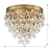 Crystorama - 135-VG - Three Light Flush Mount - Calypso - Vibrant Gold
