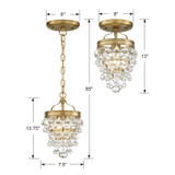 Crystorama - 131-VG_CEILING - One Light Semi Flush Mount - Calypso - Vibrant Gold