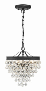Crystorama - 130-MK - Three Light Mini Chandelier - Calypso - Matte Black