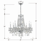 Crystorama - 1138-CH-CL-MWP - Eight Light Chandelier - Traditional Crystal - Polished Chrome