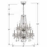 Crystorama - 1137-CH-CL-MWP - 12 Light Chandelier - Traditional Crystal - Polished Chrome