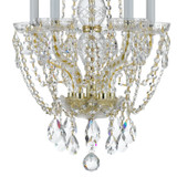 Crystorama - 1129-PB-CL-SAQ - Five Light Mini Chandelier - Traditional Crystal - Polished Brass