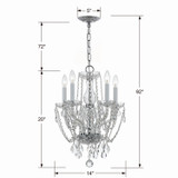 Crystorama - 1129-CH-CL-MWP - Five Light Mini Chandelier - Traditional Crystal - Polished Chrome
