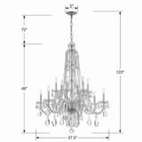 Crystorama - 1112-CH-CL-MWP - 12 Light Chandelier - Traditional Crystal - Polished Chrome