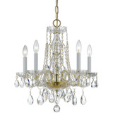 Crystorama - 1061-PB-CL-SAQ - Five Light Mini Chandelier - Traditional Crystal - Polished Brass